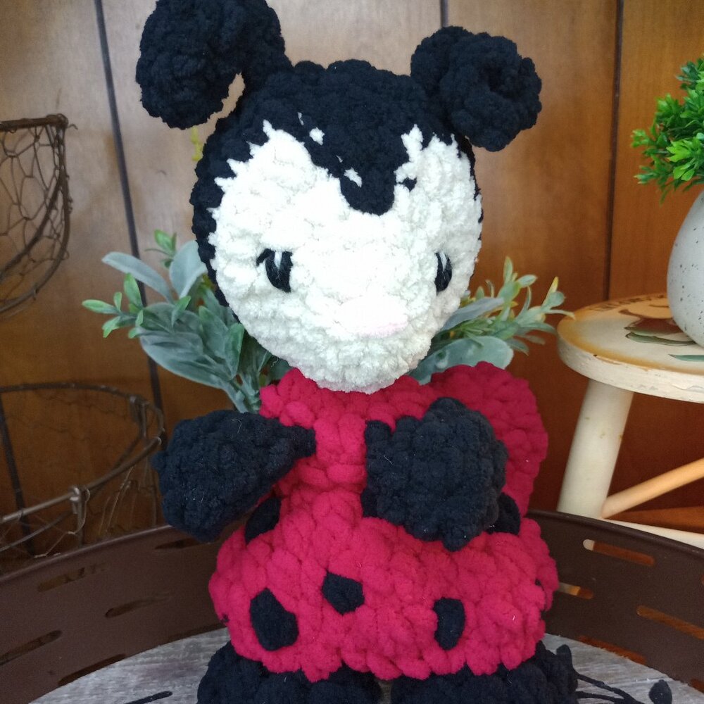 Luna Ladybug! Itty Buggy Crochet Plushie Lovey Snuggler.  Handmade by ME!
